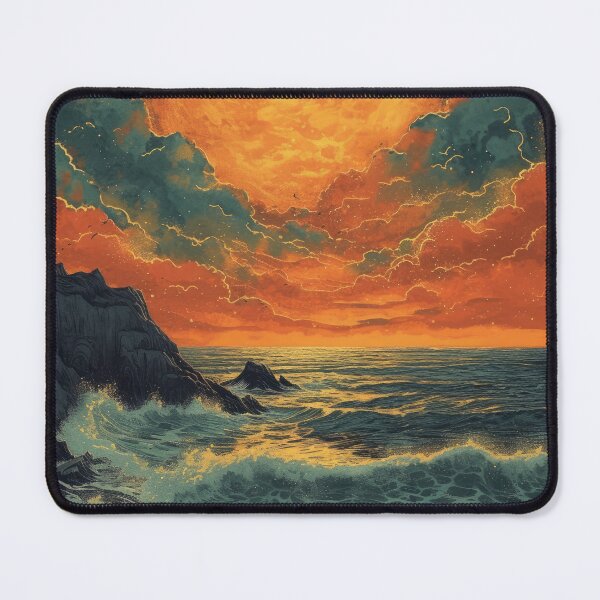 Item preview, Maritime moon waves sea ocean designed and sold by ArtHouseNiklas.