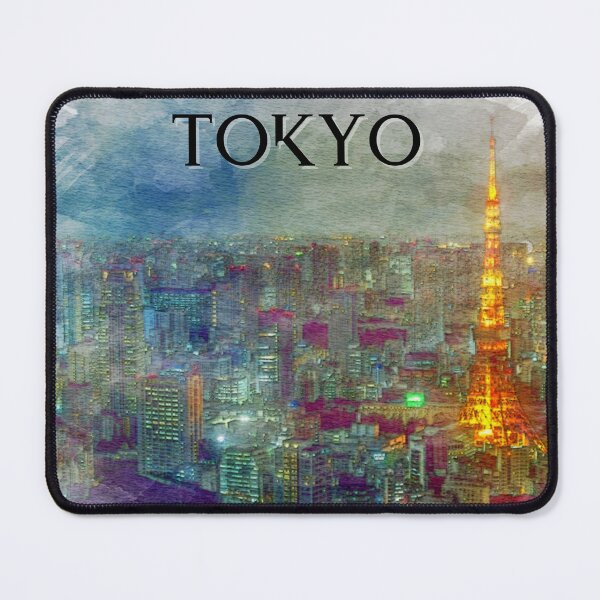 Item preview, ” Night Scape Tokyo :watercolor painting " designed and sold by Wabi-SabiStudio.