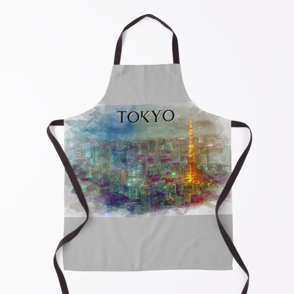 Item preview, ” Night Scape Tokyo :watercolor painting " designed and sold by Wabi-SabiStudio.