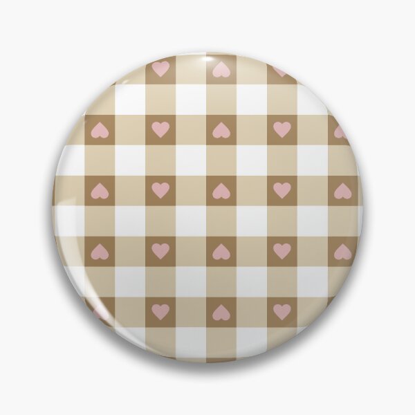 Item preview, Vichy check with hearts in shades of brown designed and sold by colorofmagic.