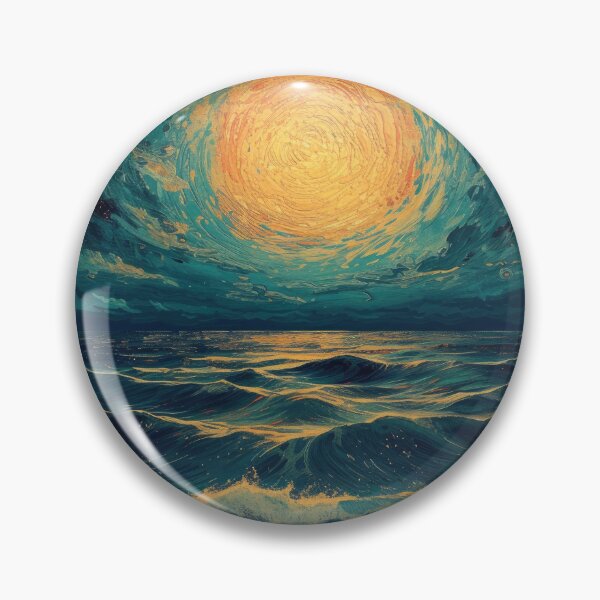 Item preview, Maritime moon waves sea ocean designed and sold by ArtHouseNiklas.