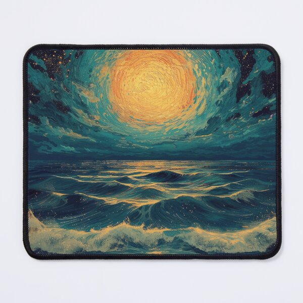 Item preview, Maritime moon waves sea ocean designed and sold by ArtHouseNiklas.