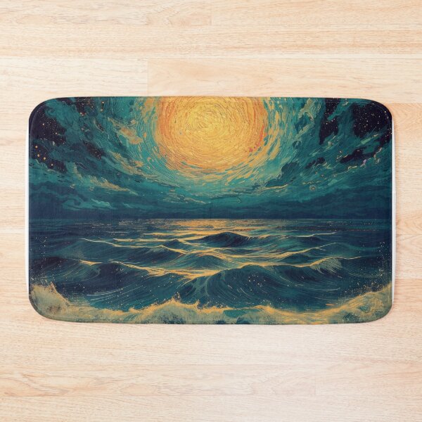 Item preview, Maritime moon waves sea ocean designed and sold by ArtHouseNiklas.