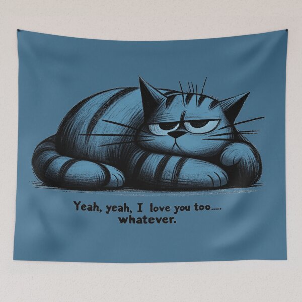 Item preview, Indifferent Love - Sassy Cat Illustration designed and sold by RuyaFab.