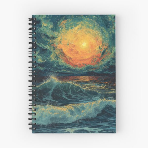 Item preview, Maritime moon waves sea ocean designed and sold by ArtHouseNiklas.