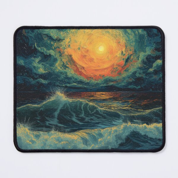 Item preview, Maritime moon waves sea ocean designed and sold by ArtHouseNiklas.