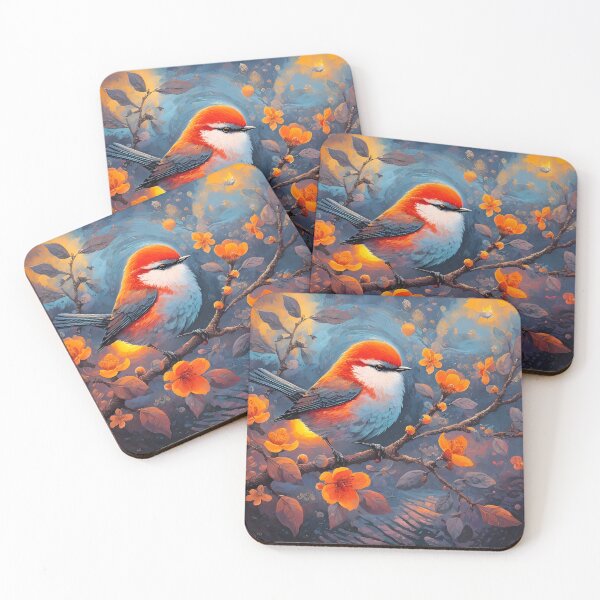 Item preview, Mystical Blue Background with Bird and Blossoms designed and sold by techiwebicodi.