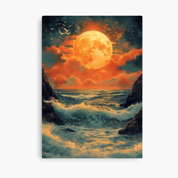 Item preview, Sea Maritime Moon Waves Ocean designed and sold by ArtHouseNiklas.