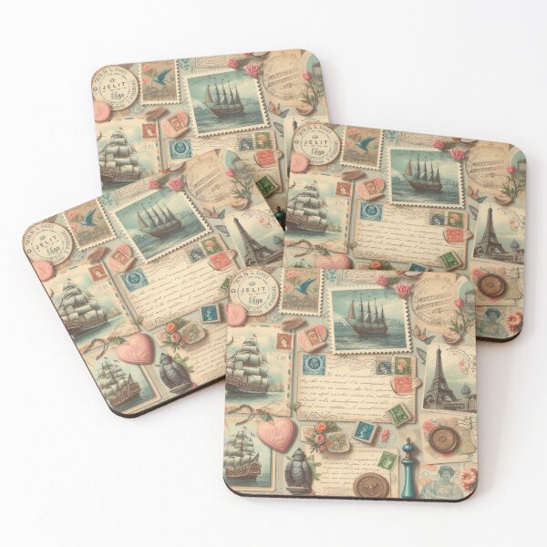 Item preview, Romantic Seafaring Memories: Vintage Ship Postcard Collage designed and sold by LyssasMindArt.