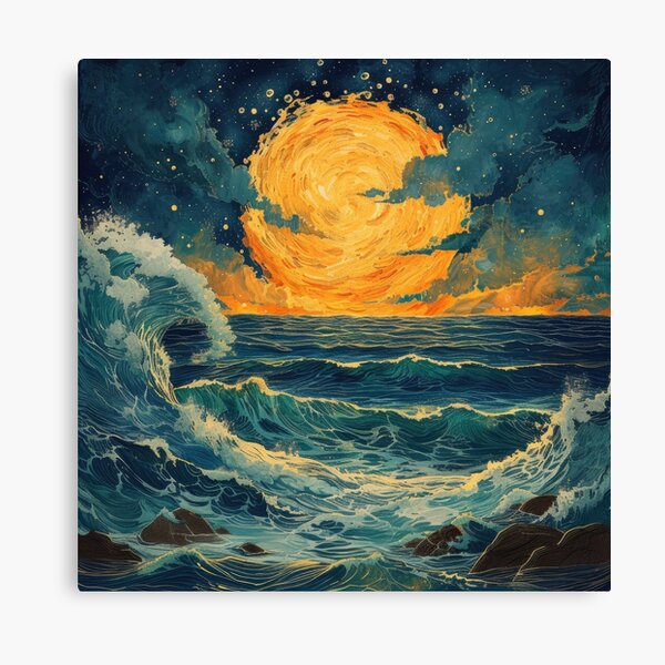 Item preview, Sea Moon Maritime Waves Ocean designed and sold by ArtHouseNiklas.