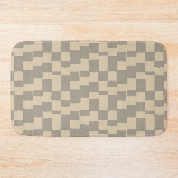 Item preview, irregular gingham pattern in taupe and ivory designed and sold by colorofmagic.