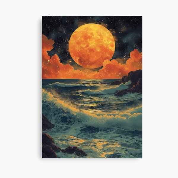 Item preview, Sea Moon Maritime Waves Ocean designed and sold by ArtHouseNiklas.