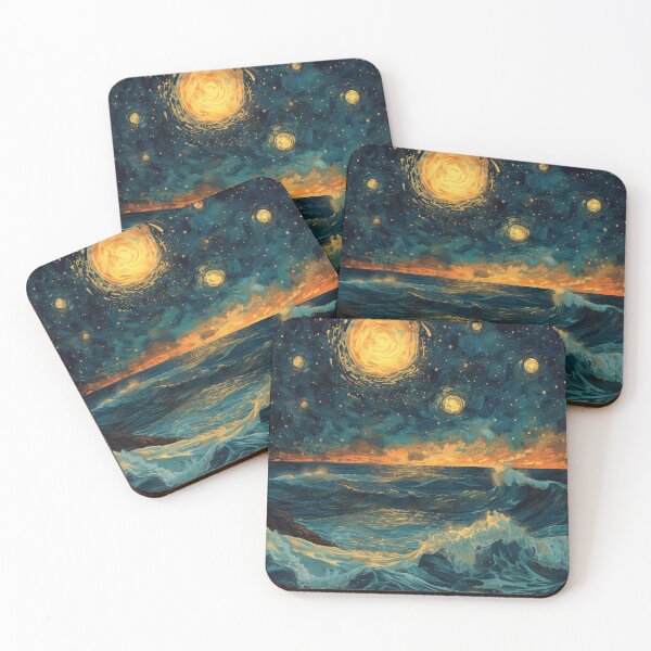 Item preview, Sea Moon Maritime Waves Ocean designed and sold by ArtHouseNiklas.