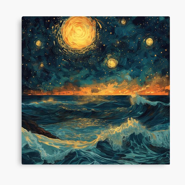 Item preview, Sea Moon Maritime Waves Ocean designed and sold by ArtHouseNiklas.