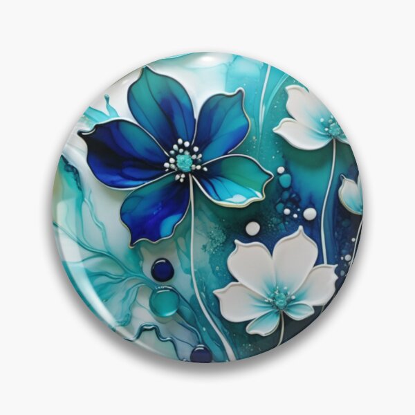 Item preview, Pretty Blue Flowers with Glossy Droplets 1 Vibrational Art designed and sold by JillyJ05.