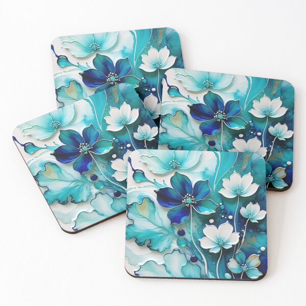 Item preview, Pretty Blue Flowers with Glossy Droplets 1 Vibrational Art designed and sold by JillyJ05.