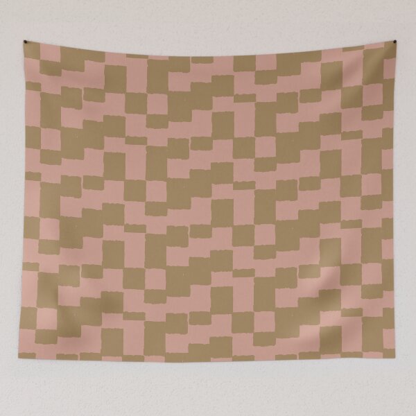 Item preview, irregular gingham pattern in warm neutral colors designed and sold by colorofmagic.