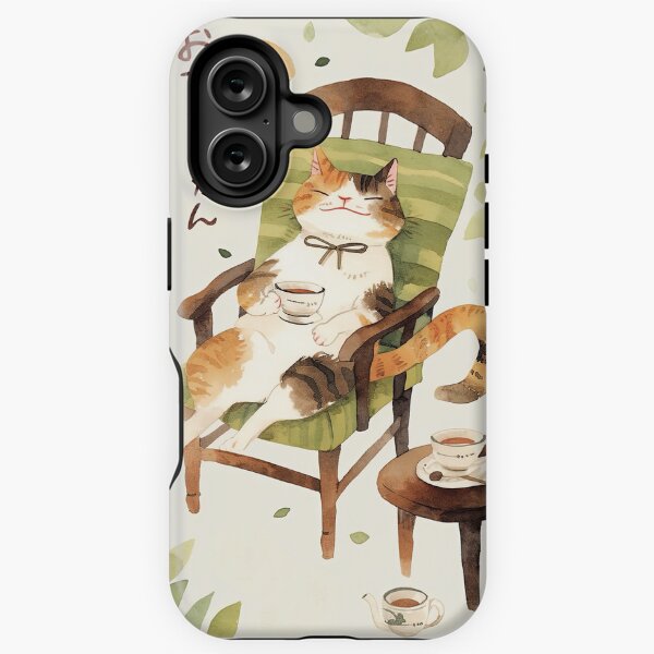 Tea Time Cat 4 iPhone Tough Case