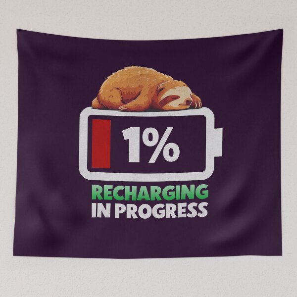 Item preview, Sloth Charging Station - Recharging in Progress Art designed and sold by Sir Meow Meow.