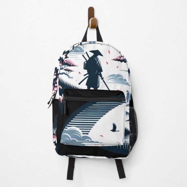 Item preview, Japanese landscape with samurai, cherry blossoms, modern style designed and sold by Pflugart.
