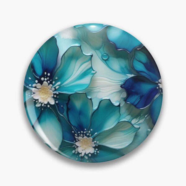 Item preview, Pretty Blue Flowers with Glossy Droplets 2 Vibrational Art designed and sold by JillyJ05.