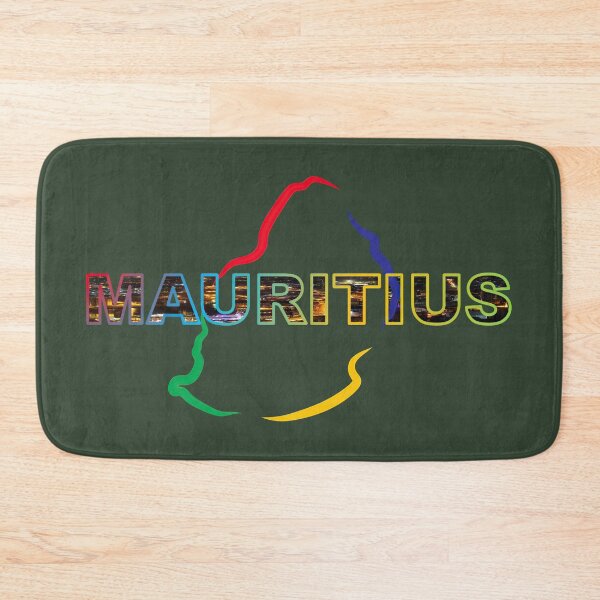 Item preview, Mauritius Flag Typography with Map: Island Pride Display designed and sold by RvinJo8.