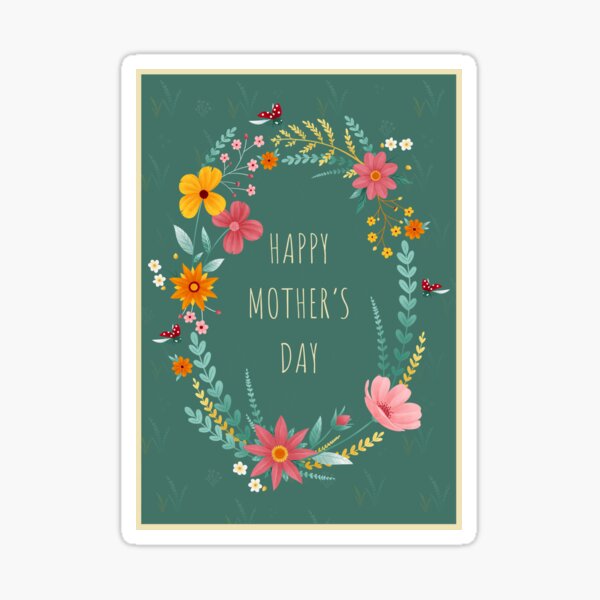 Mother's Day greeting card Sticker