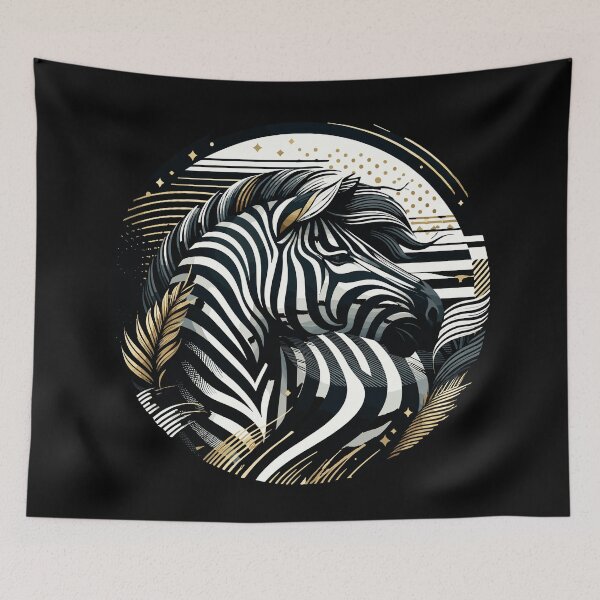 Item preview, Gold Zebra Elegance: A Symbol of Resilient Beauty designed and sold by Nimira.