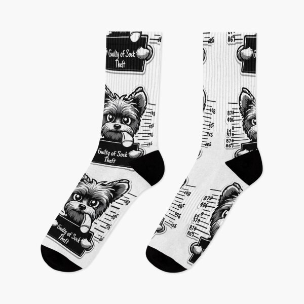 Item preview, Yorkshire Terrier  - guilty of sock theft designed and sold by digital.stickerperso.com.