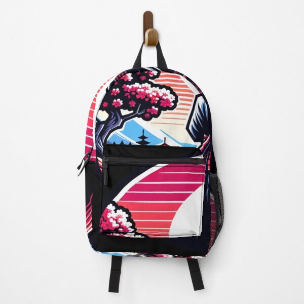Item preview, Japanese landscape with samurai with katana, cherry blossoms, modern style designed and sold by Pflugart.