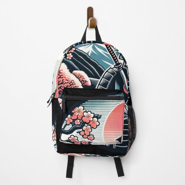 Item preview, Japanese landscape with samurai with katana, cherry blossoms, modern style designed and sold by Pflugart.