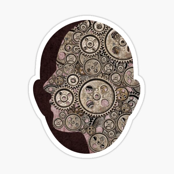 Head in mind with technology Sticker