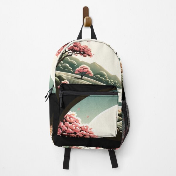 Item preview, Japanese landscape with samurai, katana, cherry blossoms, modern style designed and sold by Pflugart.
