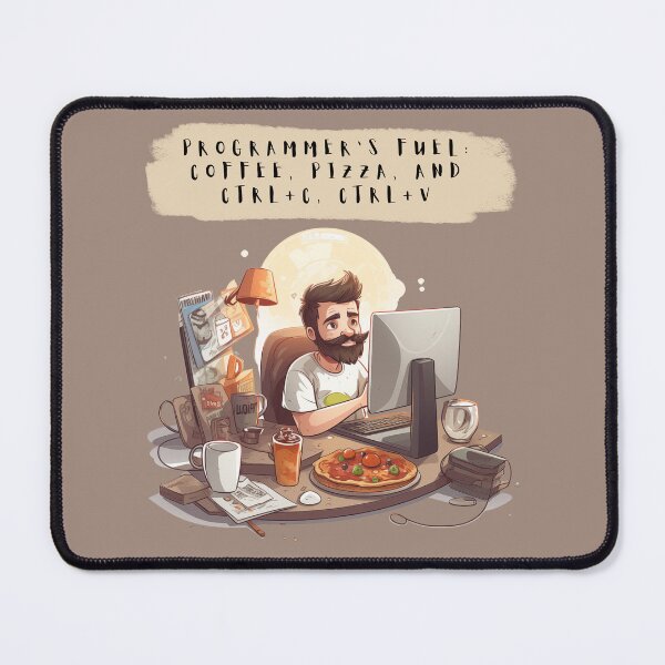 Item preview, Programming fuel pizza and coffee  designed and sold by Sleek Sketch Studio.