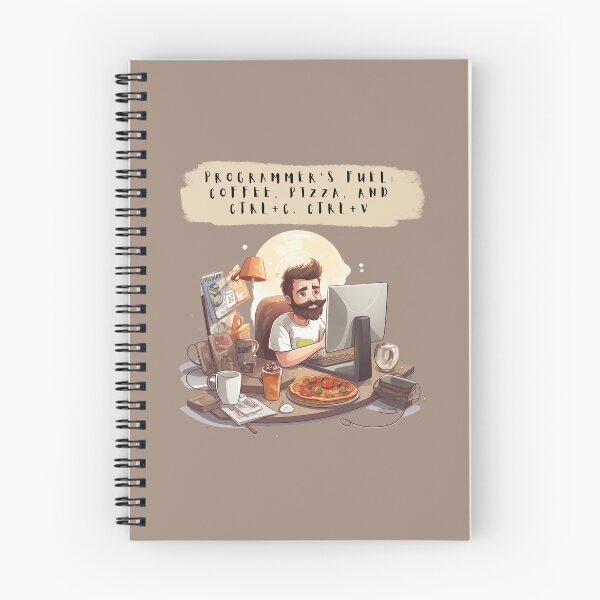 Item preview, Programming fuel pizza and coffee designed and sold by Sleek Sketch Studio.