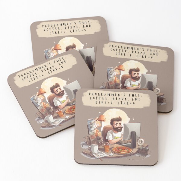 Item preview, Programming fuel pizza and coffee  designed and sold by Sleek Sketch Studio.