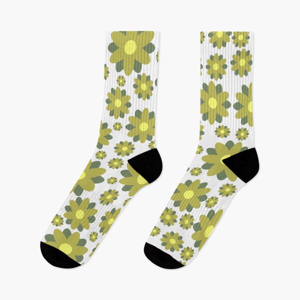 Item preview, Retro Boho Style Hippy Sage Green Flower Floral Print Pattern designed and sold by MaedK.