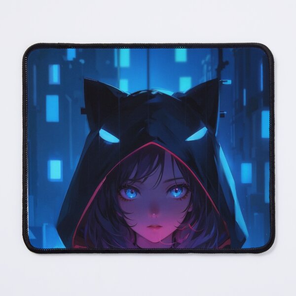 Item preview, Anime girl wearing a cats hoodies designed and sold by ShiroStore.