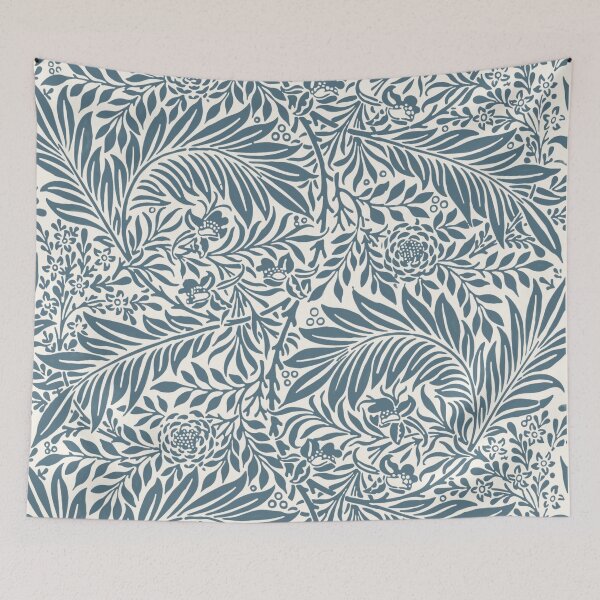 Item preview, William Morris Larkspur Floral Pattern Blue exhibition designed and sold by koovoxdogs.