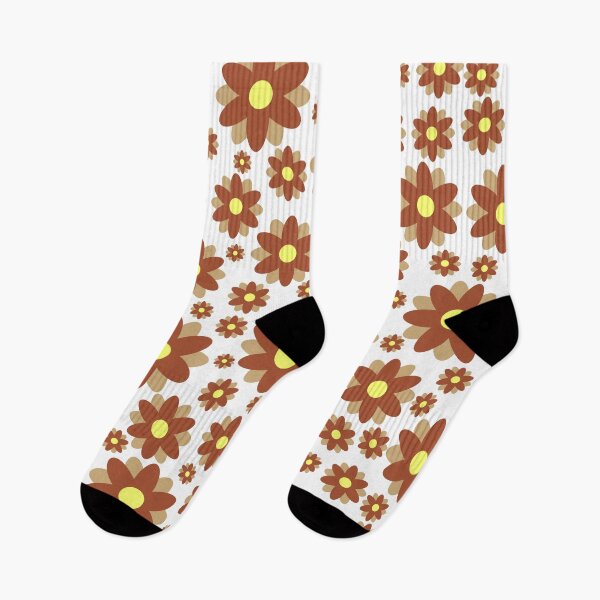 Item preview, Retro Boho Style Hippy Brown Flower Floral Print Pattern designed and sold by MaedK.