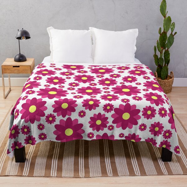 Item preview, Retro Boho Style Hippy Burgundy Red Flower Floral Print Pattern designed and sold by MaedK.