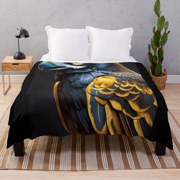Item preview, Charcoal Black and Gold Owl, Ai Generated Art  designed and sold by ACC .