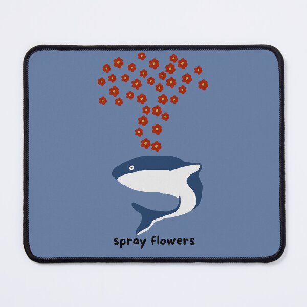 Item preview, Blue whale spraying flowers designed and sold by BALCONYDOORS.