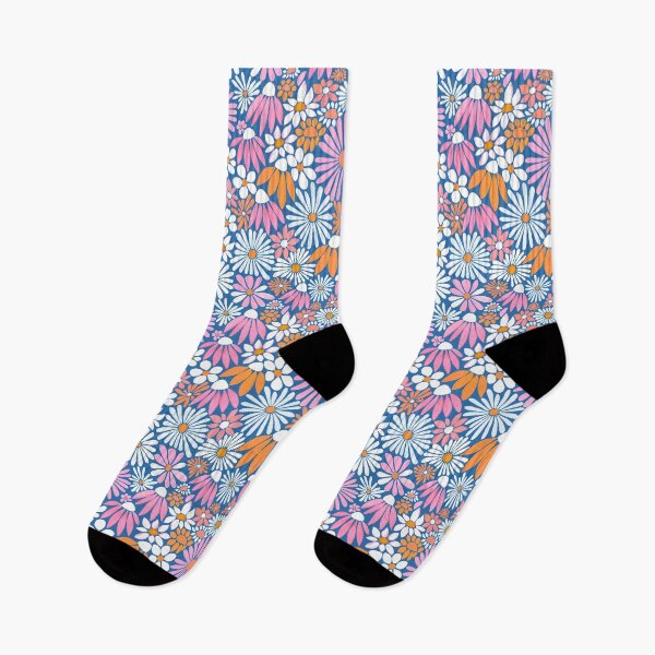 Item preview, Cheerful Daisy Design - Cobalt, Blush and Orange designed and sold by TigaTiga.