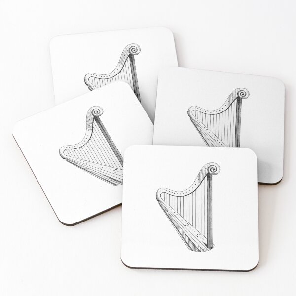 Item preview, Vintage Victorian style harp engraving. designed and sold by BashPIXIE.