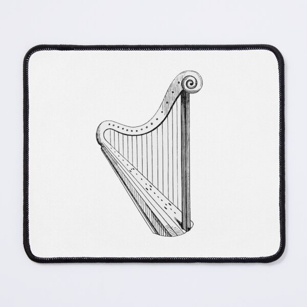 Item preview, Vintage Victorian style harp engraving. designed and sold by BashPIXIE.