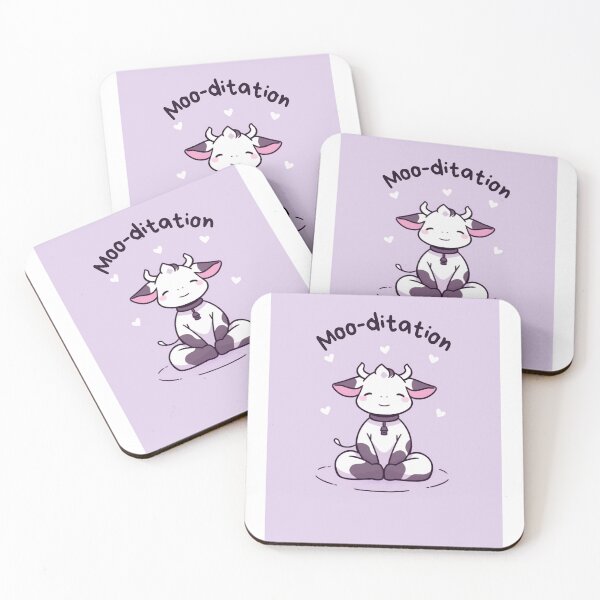 Item preview, Kawaii Cute Yoga Meditating Cow designed and sold by AdaMazingDesign.