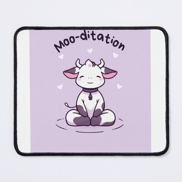 Item preview, Kawaii Cute Yoga Meditating Cow designed and sold by AdaMazingDesign.
