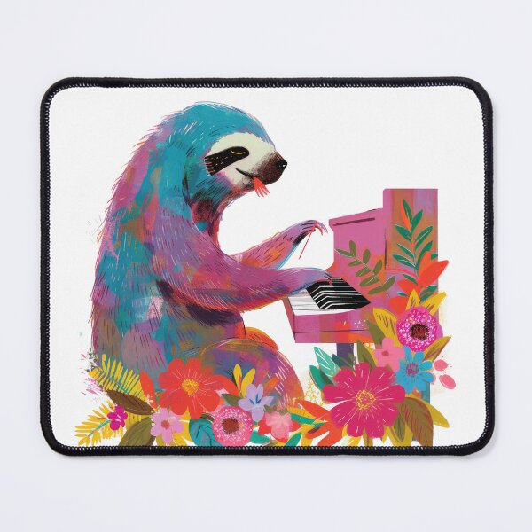 Item preview, Sloth playing the piano designed and sold by FlowersColorful.