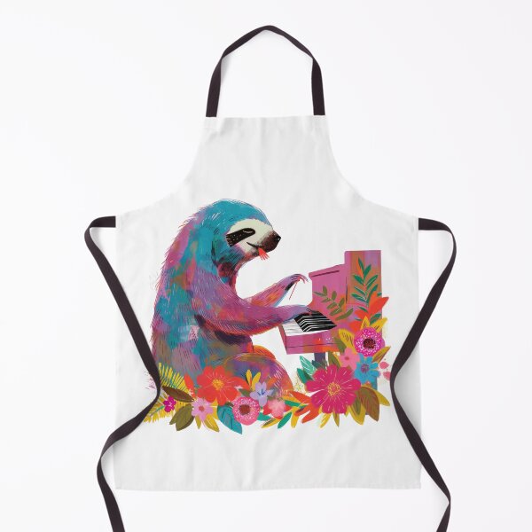 Item preview, Sloth playing the piano designed and sold by FlowersColorful.
